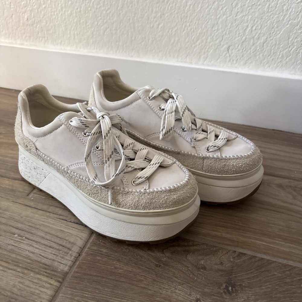 UGG Marin Lace-Up White Leather Platform Casual Shoes‎ Women's Size 10 Sneakers